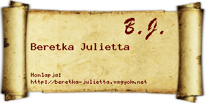 Beretka Julietta névjegykártya